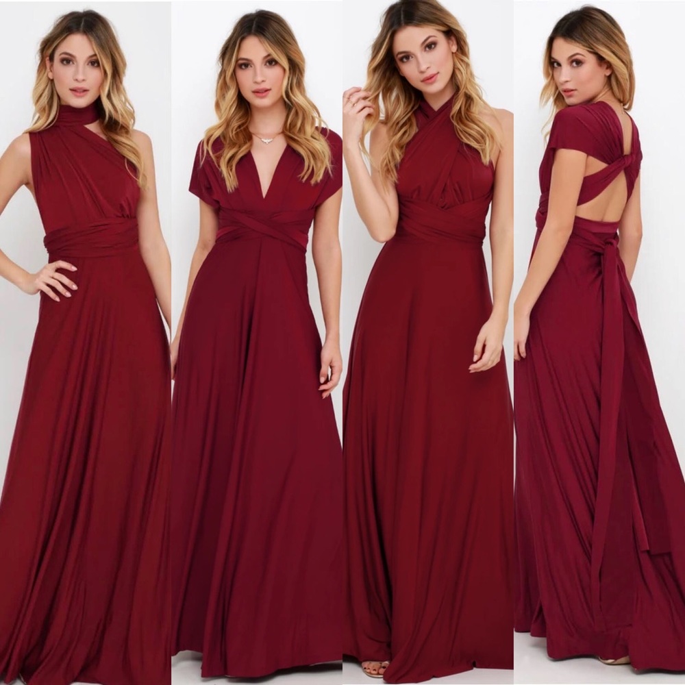 Lulu’s Convertible Infinity Dress Red Size M